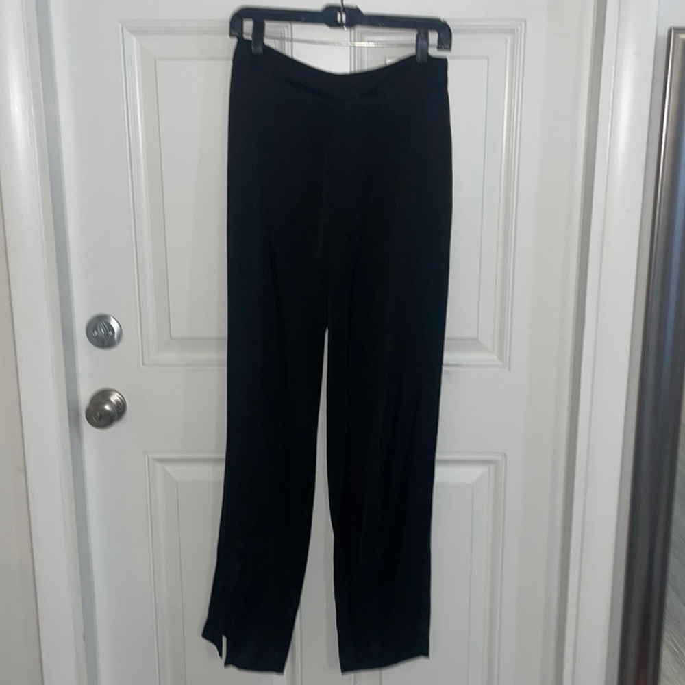 Express - black satin trousers side zipper SIZE 4R
